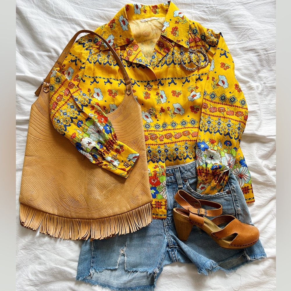 Vintage silk boho chic blouse
